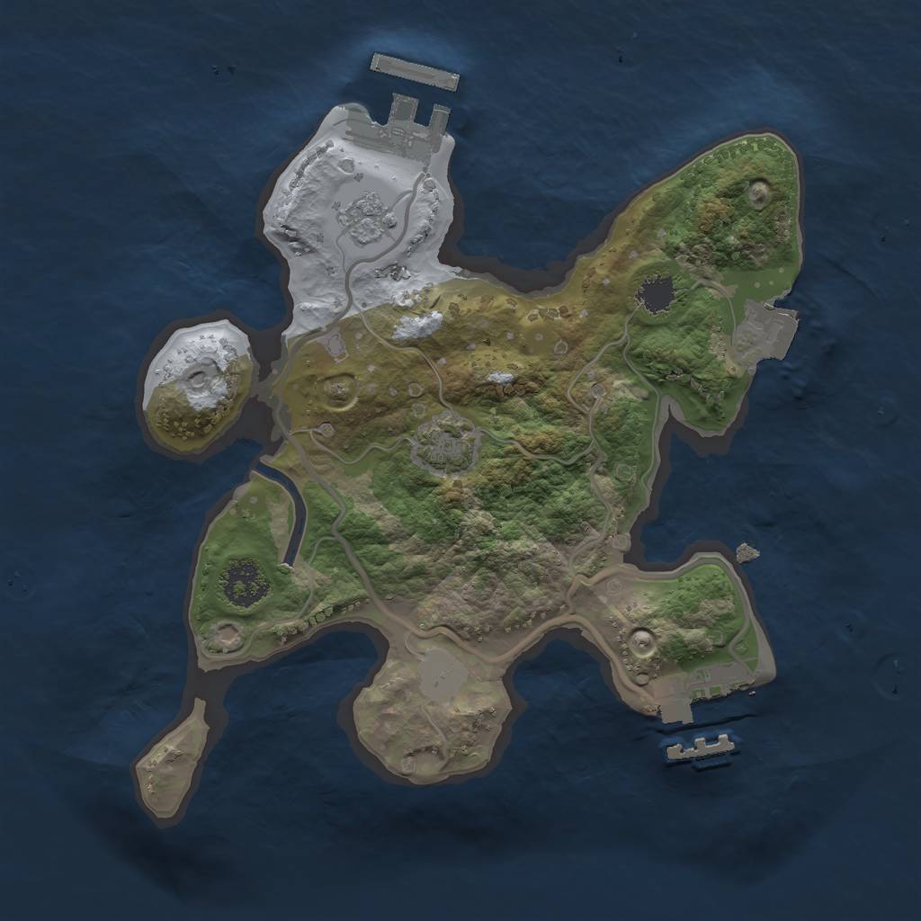 Rust Map: Procedural Map, Size: 2100, Seed: 2345, 7 Monuments