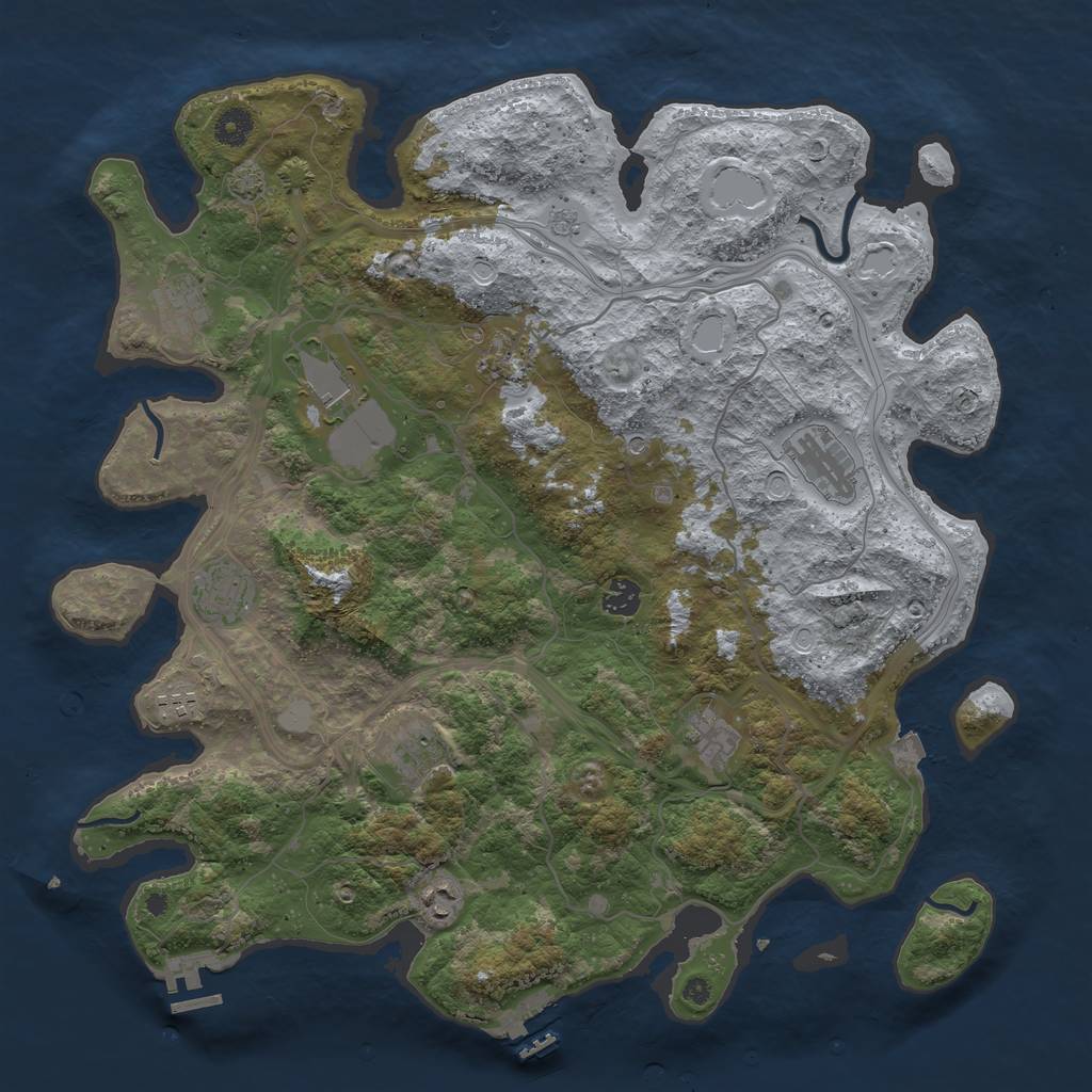 Rust Map: Procedural Map, Size: 4250, Seed: 2062630587, 18 Monuments