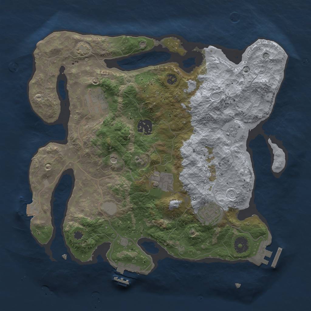 Rust Map: Procedural Map, Size: 3000, Seed: 130140019, 12 Monuments