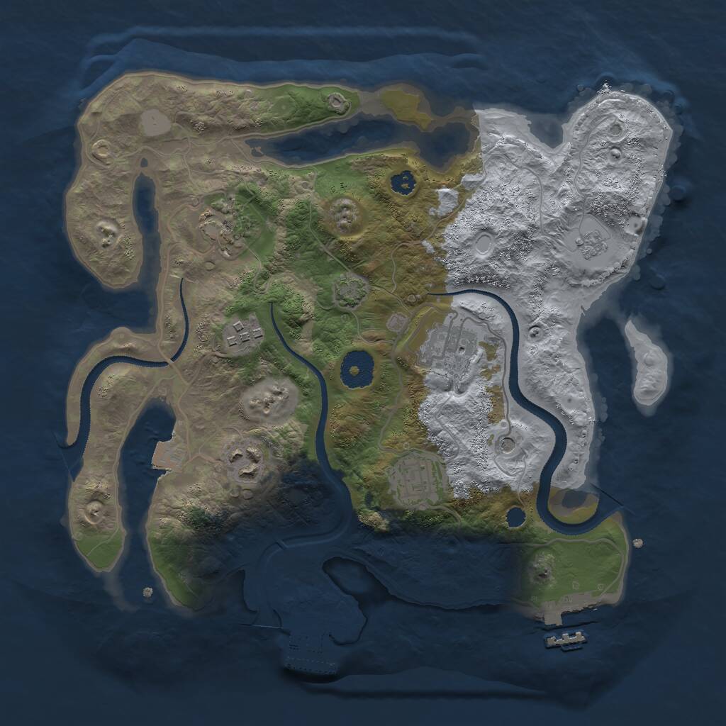 Rust Map: Procedural Map, Size: 3000, Seed: 130140019, 11 Monuments