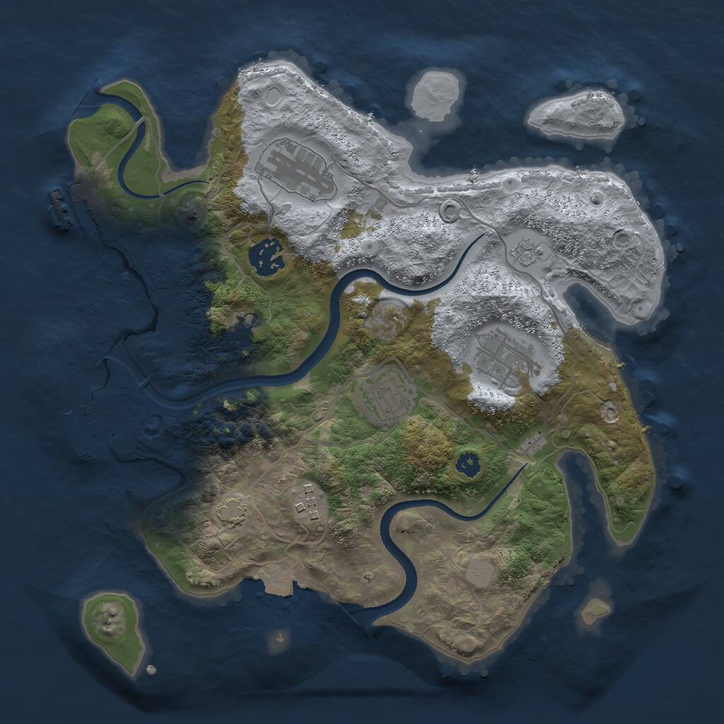 Rust Map: Procedural Map, Size: 3000, Seed: 287747765, 11 Monuments