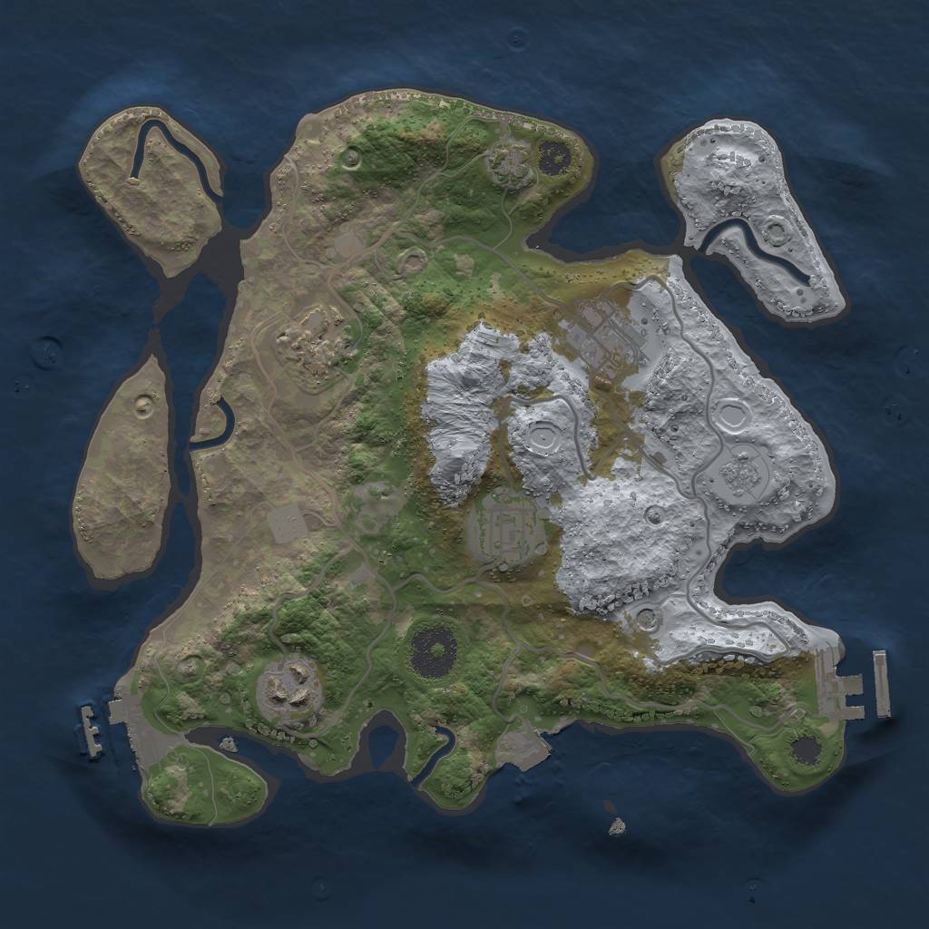 Rust Map: Procedural Map, Size: 2800, Seed: 678498824, 12 Monuments