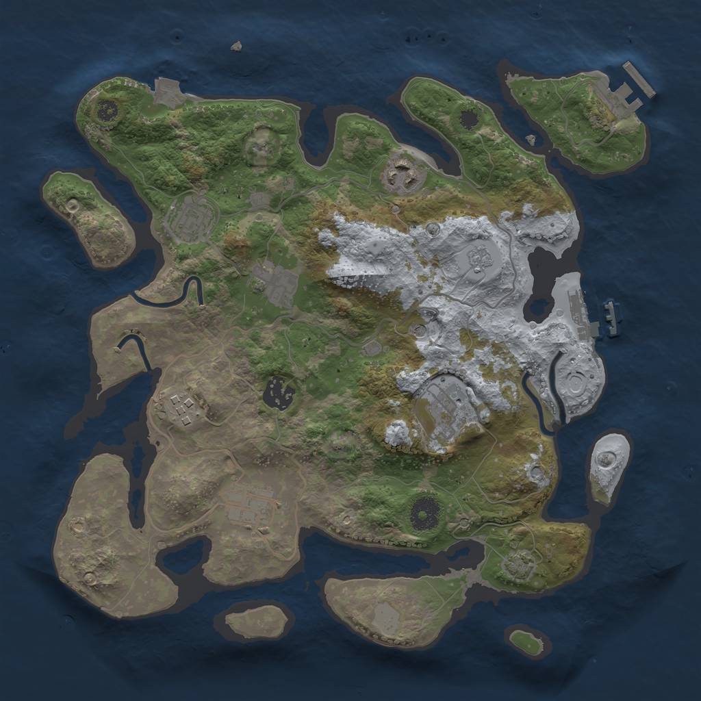 Rust Map: Procedural Map, Size: 3300, Seed: 1470669531, 15 Monuments