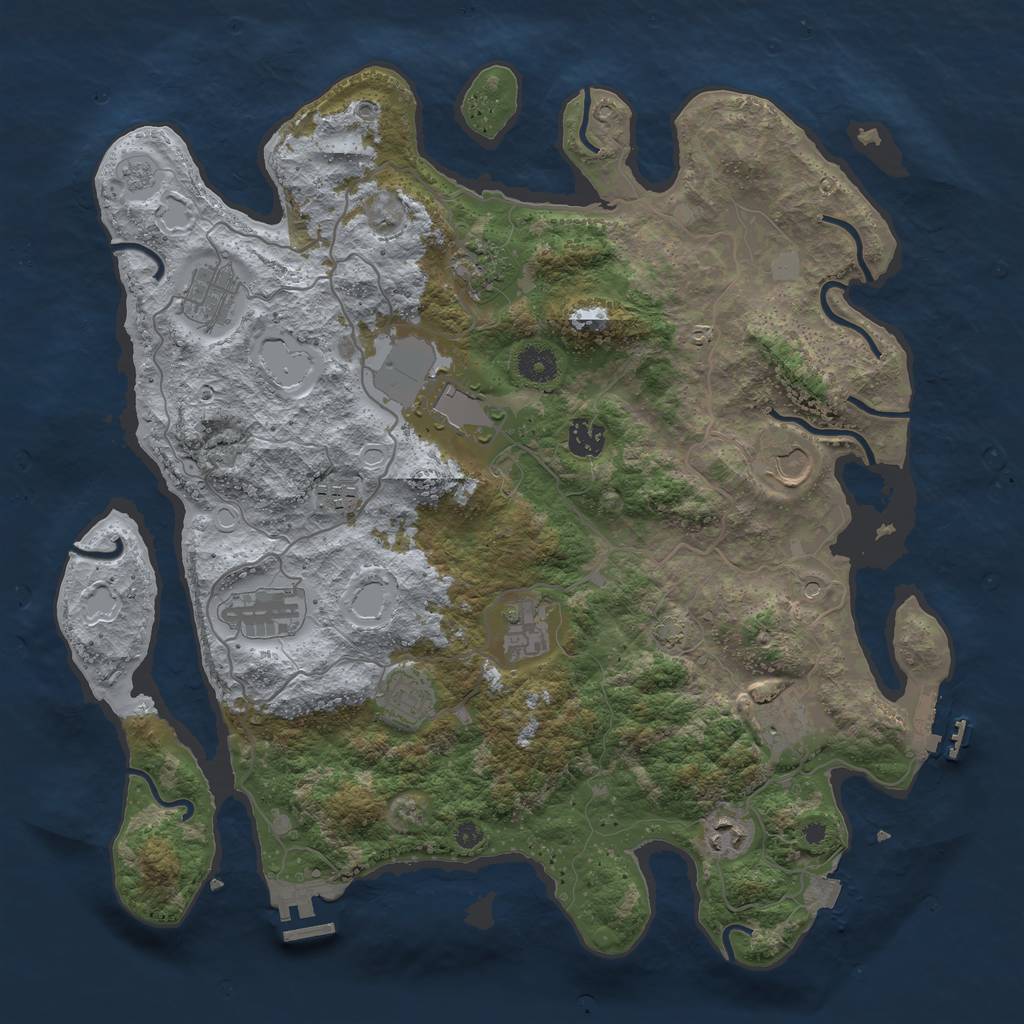 Rust Map: Procedural Map, Size: 4000, Seed: 868434238, 19 Monuments