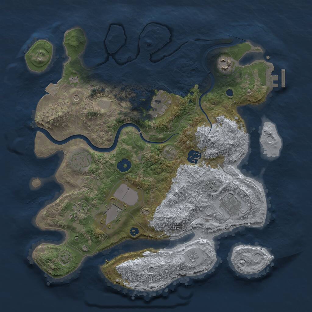 Rust Map: Procedural Map, Size: 3500, Seed: 930964876, 13 Monuments