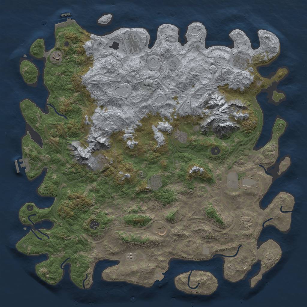 Rust Map: Procedural Map, Size: 5000, Seed: 1106792521, 19 Monuments