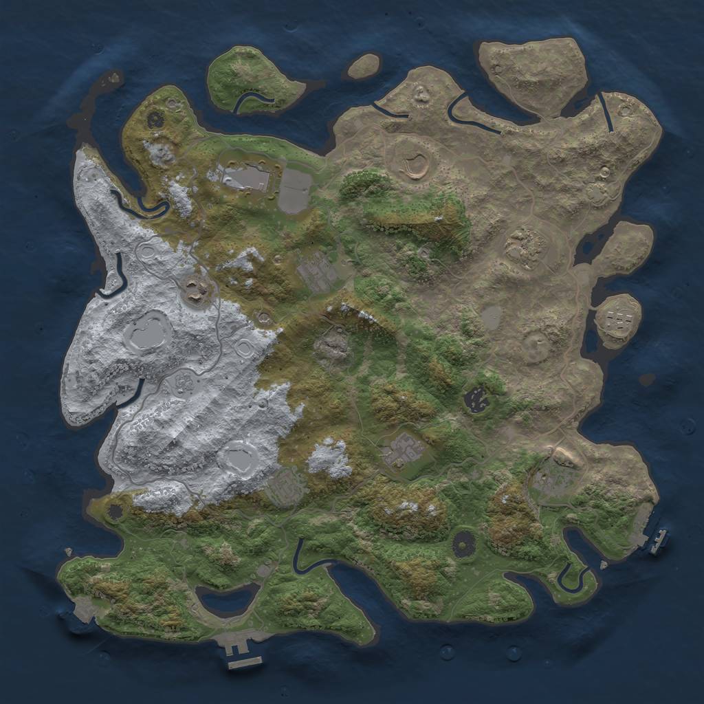 Rust Map: Procedural Map, Size: 4200, Seed: 1733235606, 18 Monuments