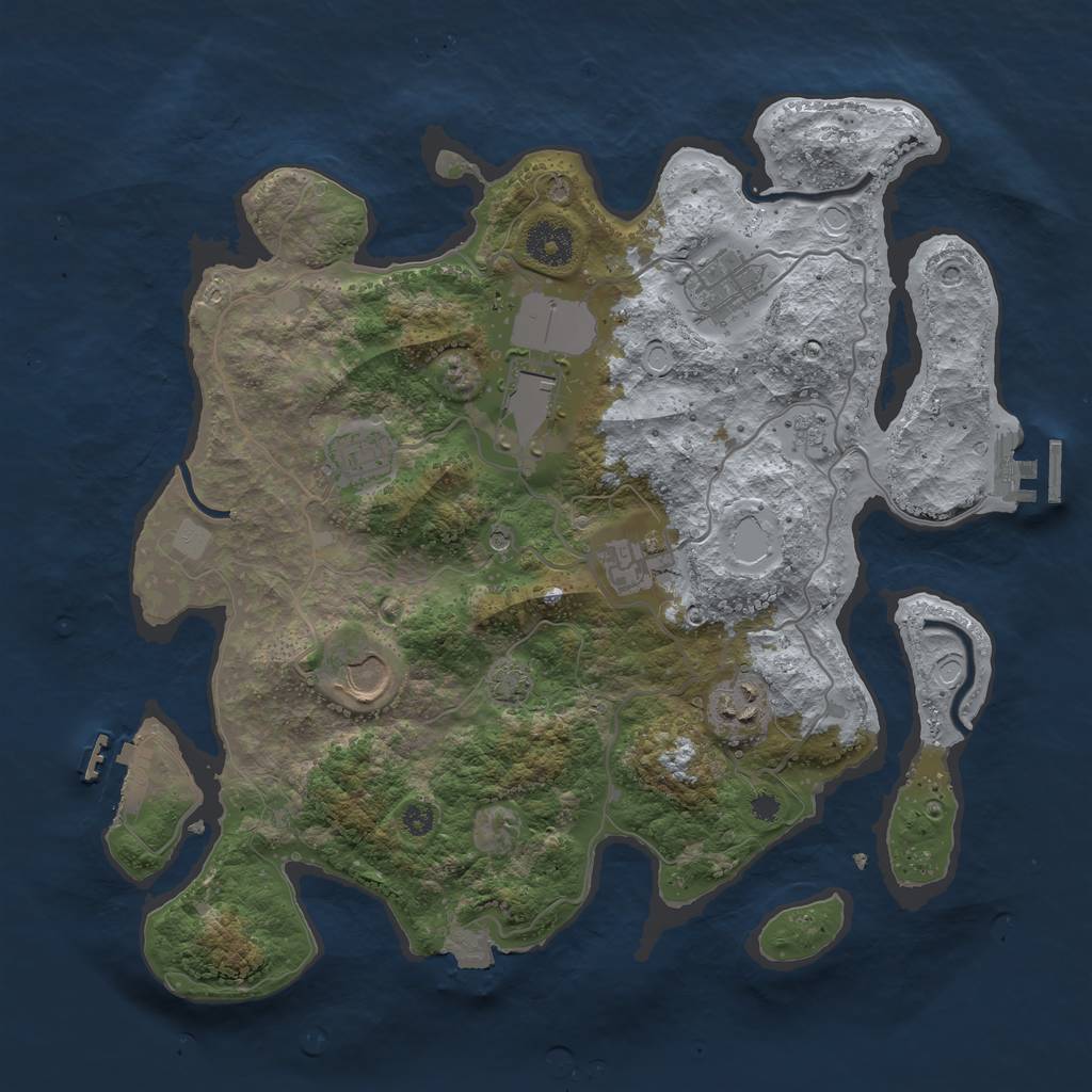 Rust Map: Procedural Map, Size: 3500, Seed: 433613247, 14 Monuments