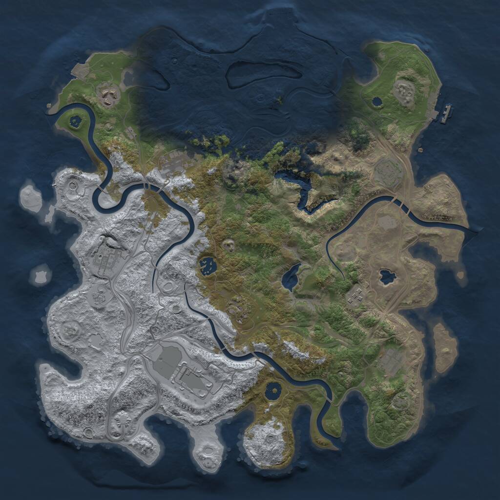 Rust Map: Procedural Map, Size: 4250, Seed: 1217374394, 15 Monuments