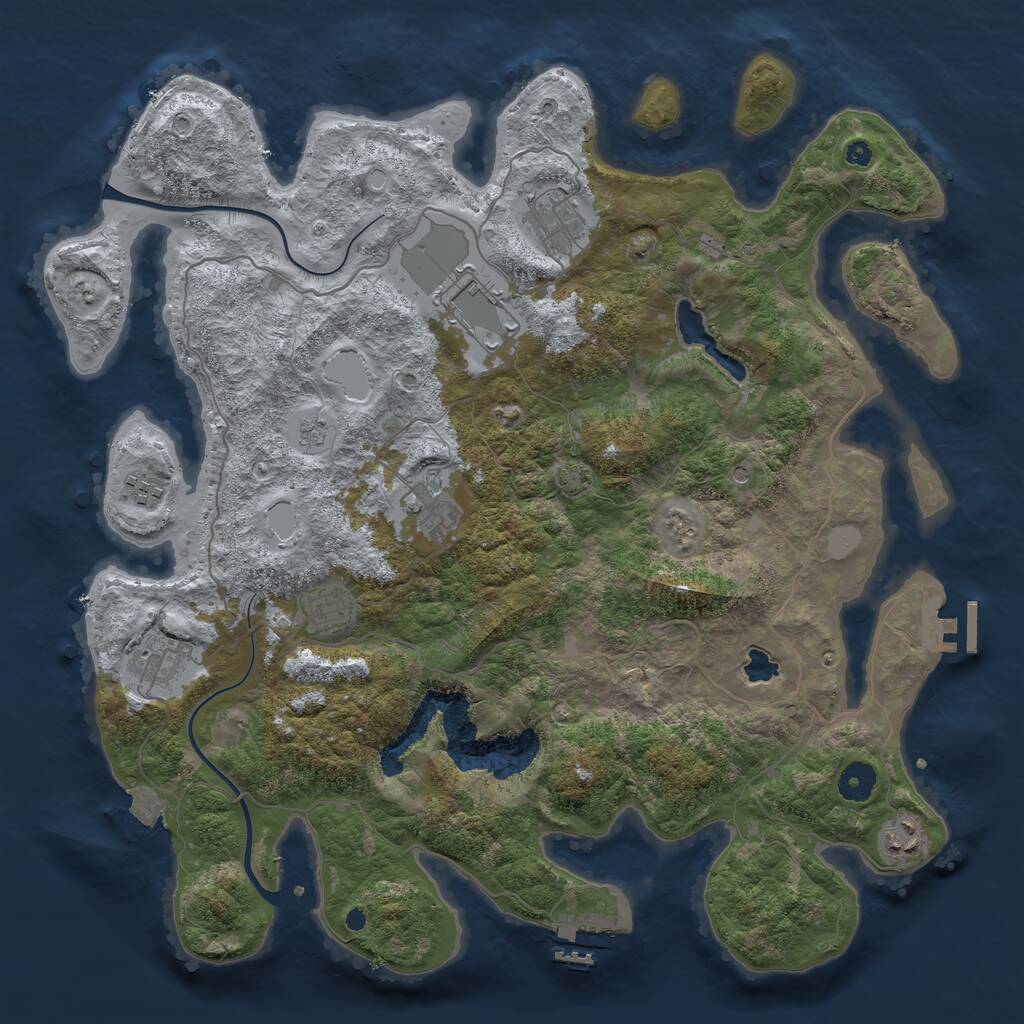 Rust Map: Procedural Map, Size: 4000, Seed: 4512872, 13 Monuments