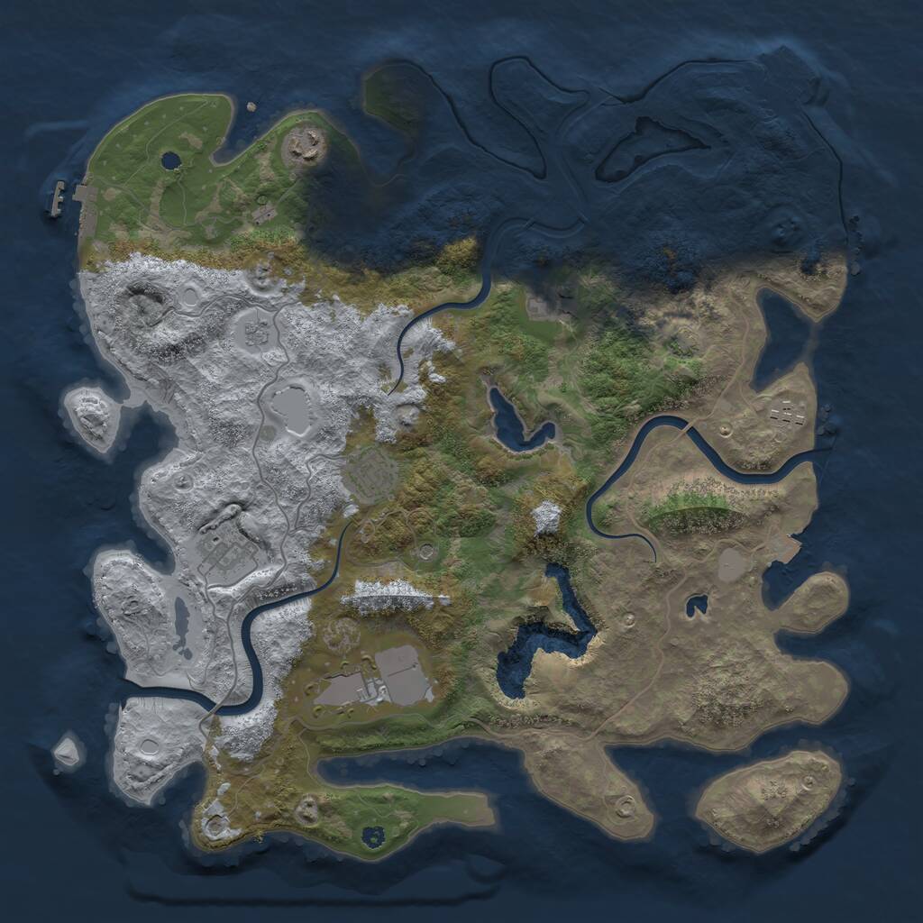 Rust Map: Procedural Map, Size: 4000, Seed: 764915834, 12 Monuments