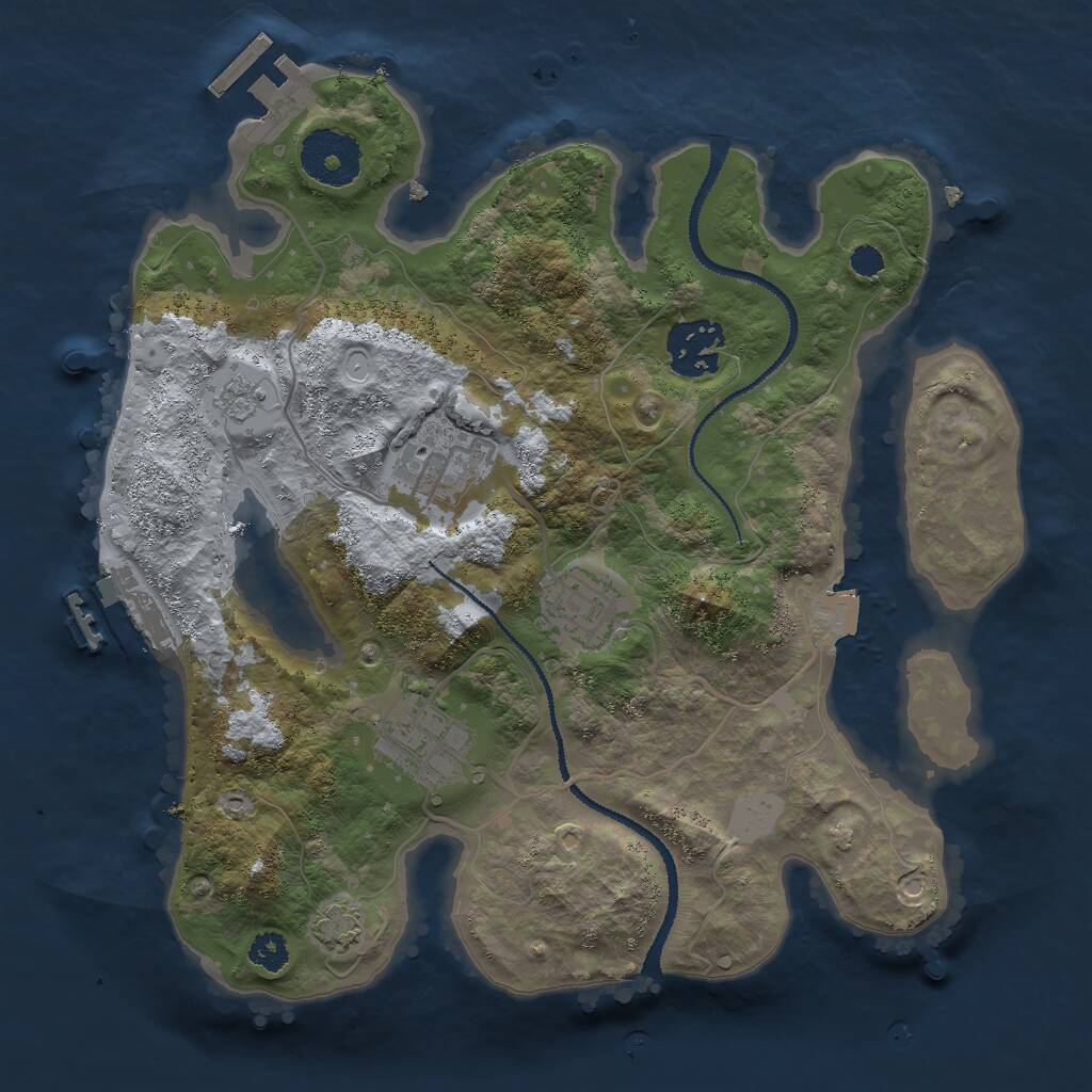 Rust Map: Procedural Map, Size: 2800, Seed: 89375, 9 Monuments