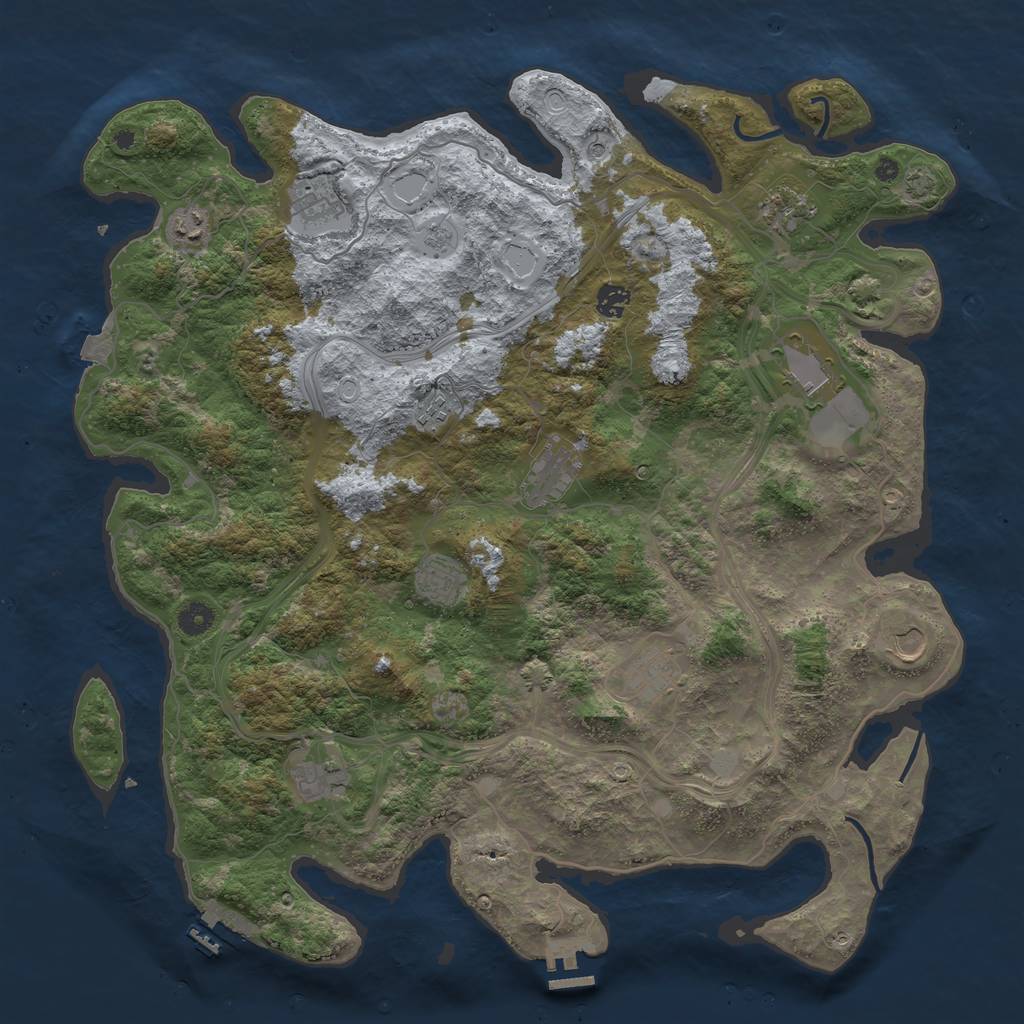 Rust Map: Procedural Map, Size: 4500, Seed: 1453447105, 19 Monuments