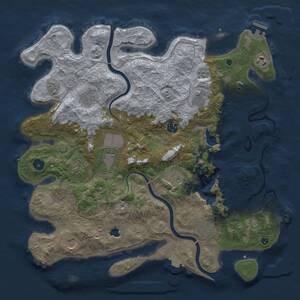 Thumbnail Rust Map: Procedural Map, Size: 4000, Seed: 1652748635, 16 Monuments