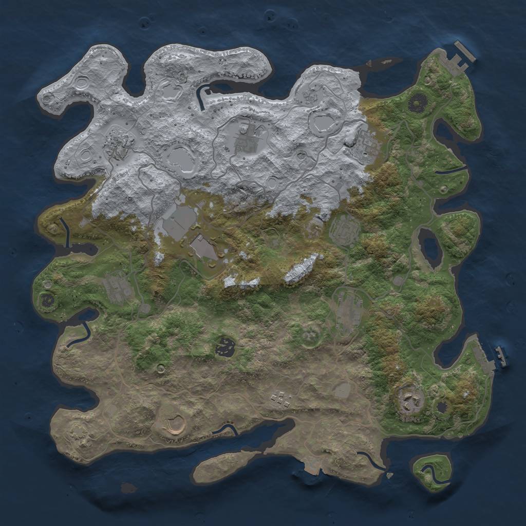 Rust Map: Procedural Map, Size: 4000, Seed: 1652748635, 19 Monuments