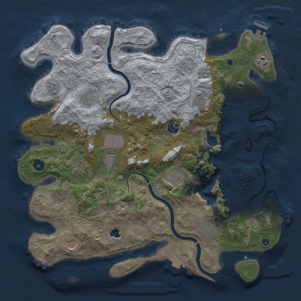 Rust Map: Procedural Map, Size: 4000, Seed: 1652748635, 16 Monuments