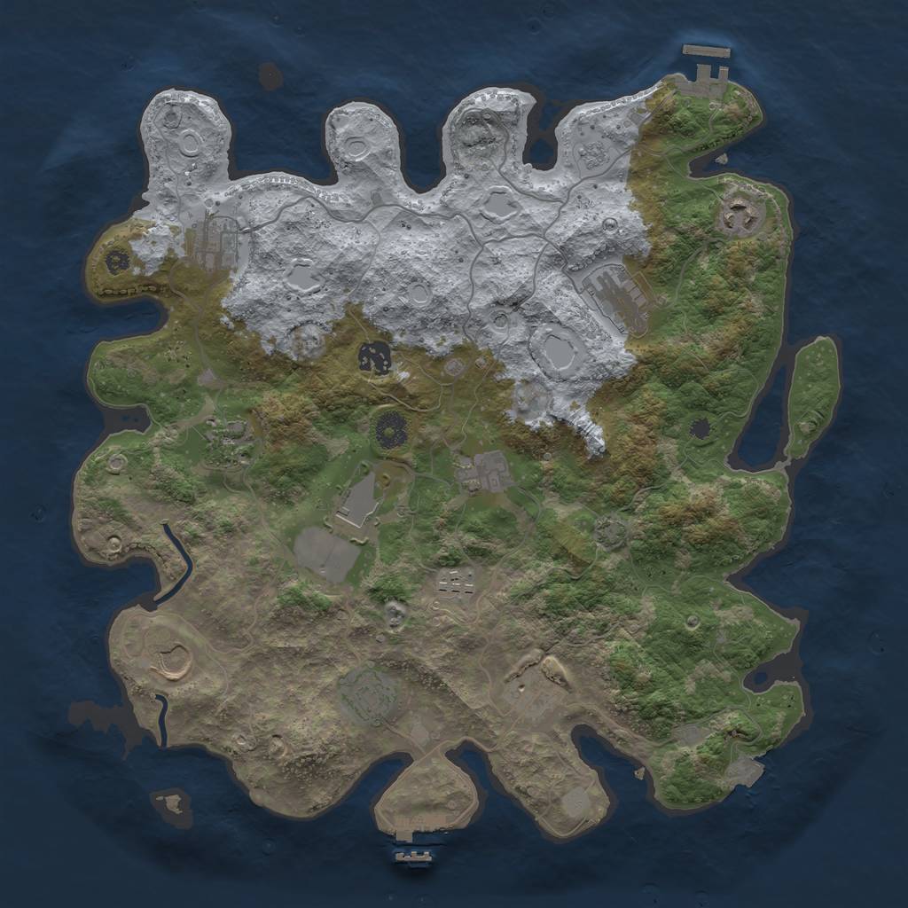 Rust Map: Procedural Map, Size: 3875, Seed: 890629957, 19 Monuments