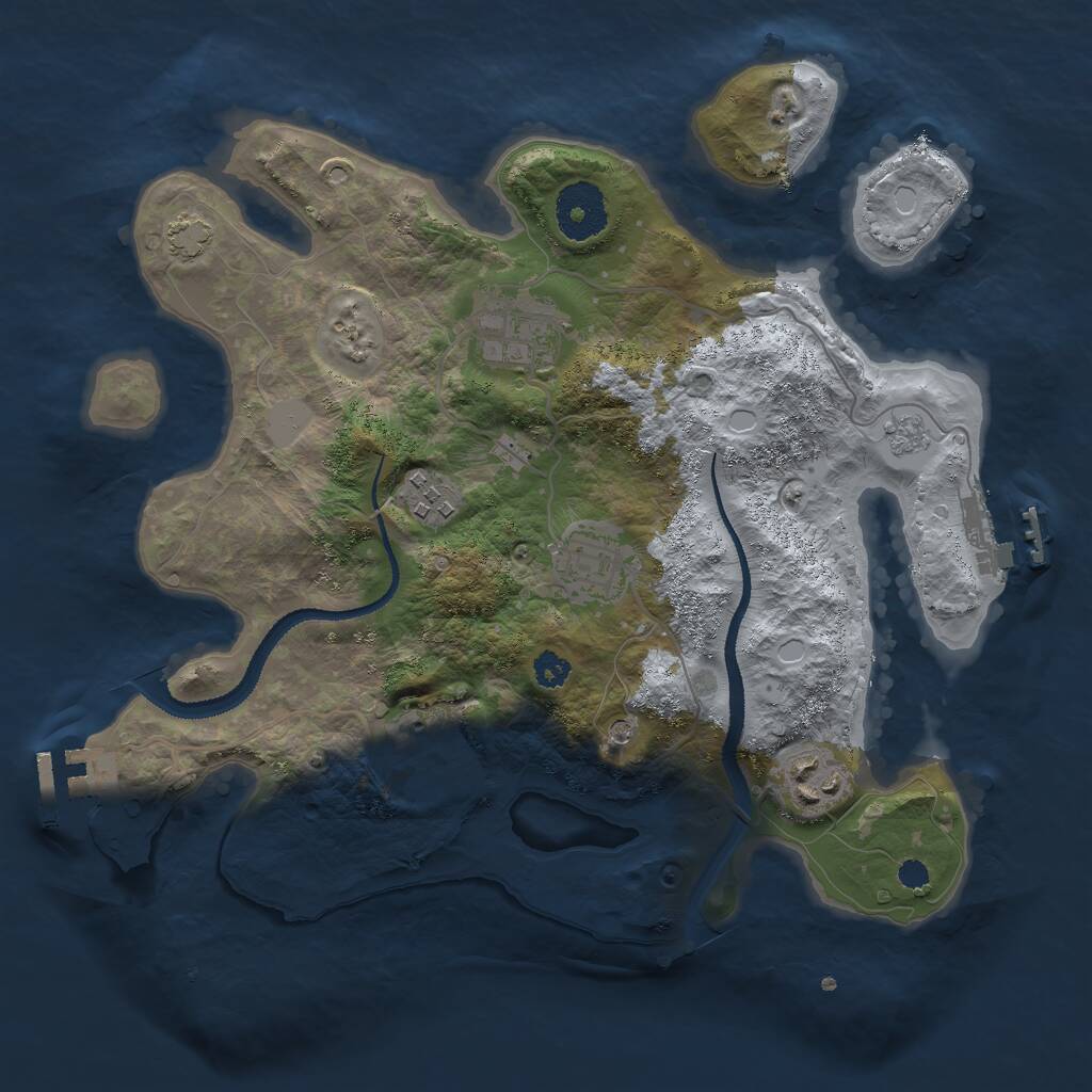Rust Map: Procedural Map, Size: 3000, Seed: 261019881, 11 Monuments