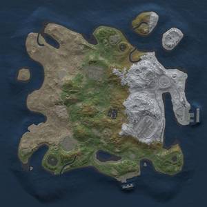 Thumbnail Rust Map: Procedural Map, Size: 3000, Seed: 261019881, 12 Monuments