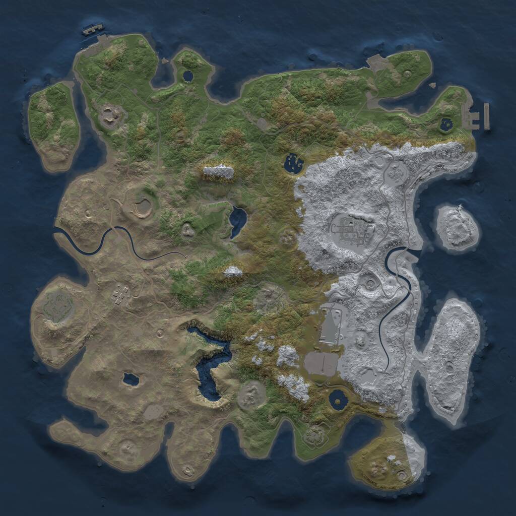 Rust Map: Procedural Map, Size: 4000, Seed: 252295072, 13 Monuments