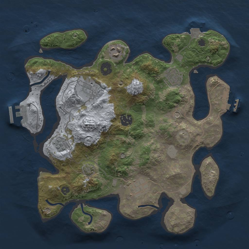 Rust Map: Procedural Map, Size: 3000, Seed: 1098279941, 13 Monuments