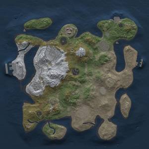 Thumbnail Rust Map: Procedural Map, Size: 3000, Seed: 1098279941, 13 Monuments