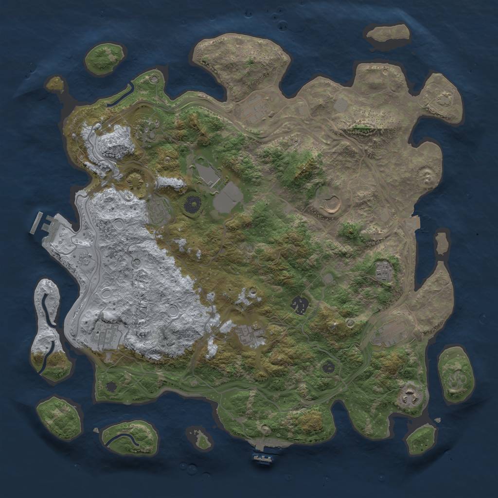 Rust Map: Procedural Map, Size: 4250, Seed: 1445881795, 19 Monuments