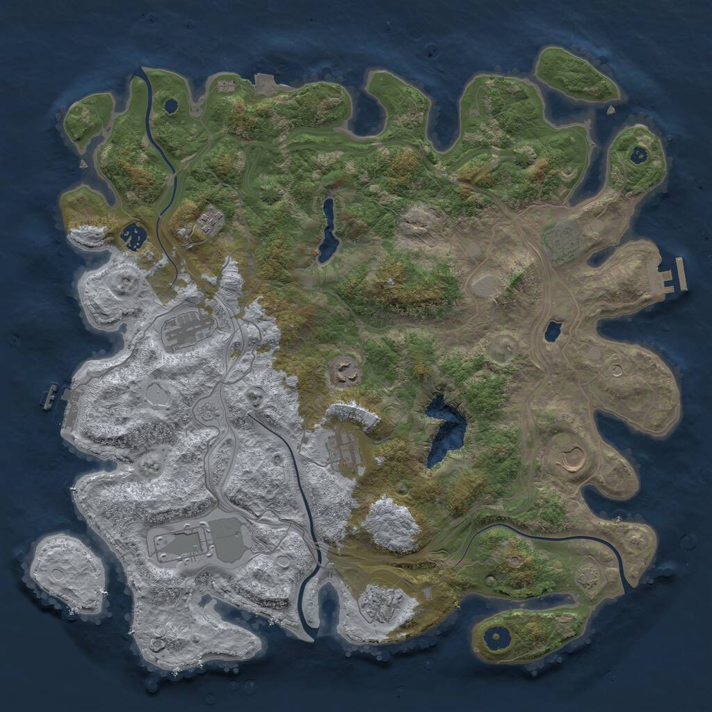 Rust Map: Procedural Map, Size: 4250, Seed: 454646, 15 Monuments