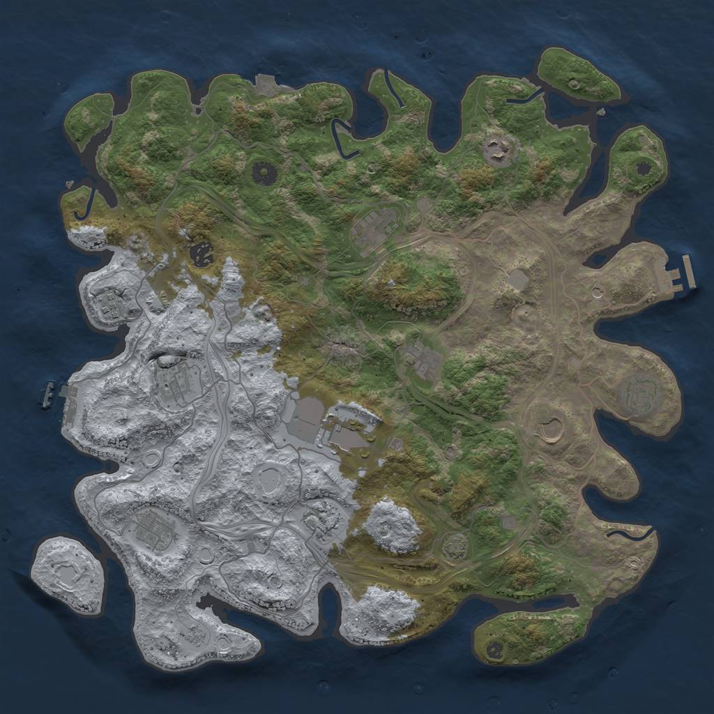 Rust Map: Procedural Map, Size: 4250, Seed: 454646, 19 Monuments