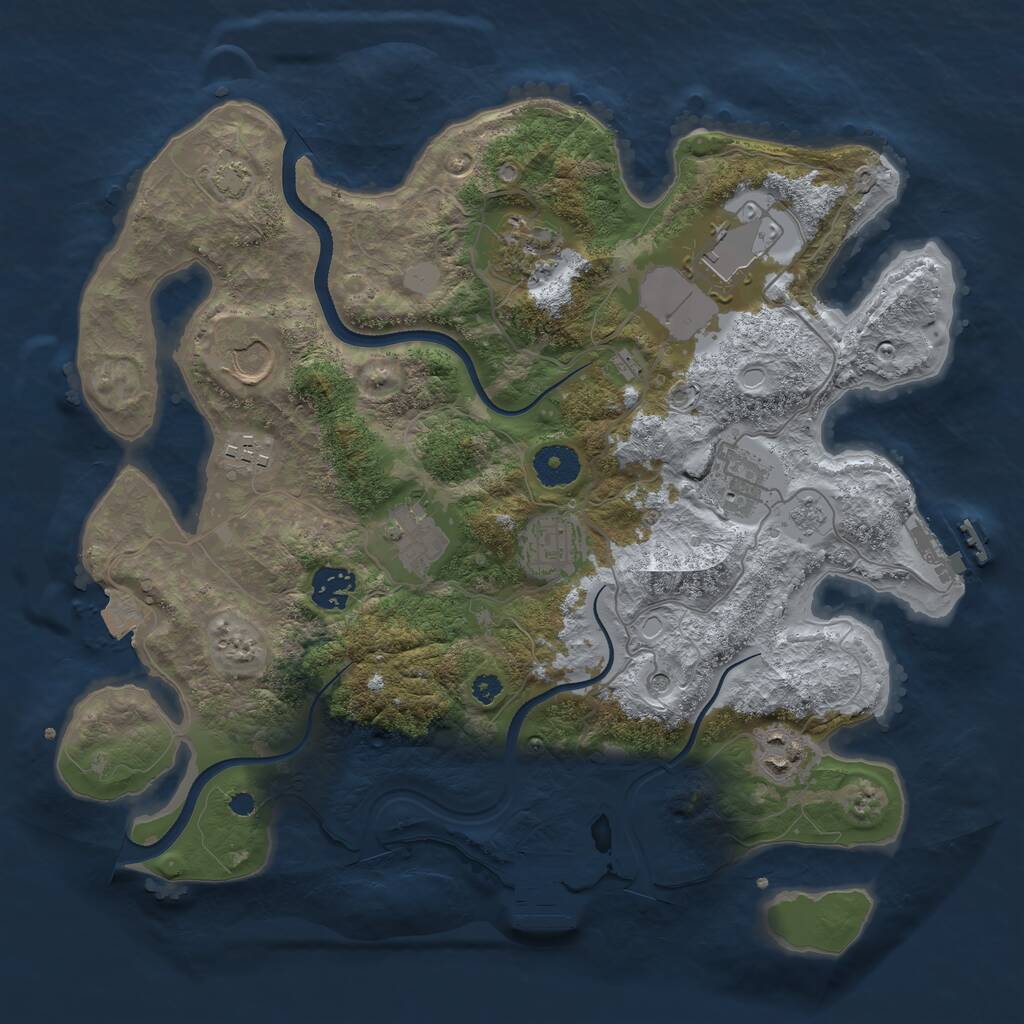 Rust Map: Procedural Map, Size: 3500, Seed: 337693260, 15 Monuments