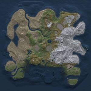 Thumbnail Rust Map: Procedural Map, Size: 3500, Seed: 337693260, 15 Monuments