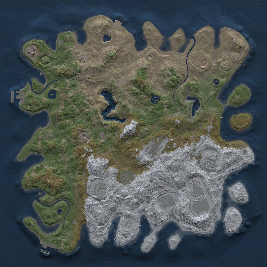 Rust Map: Procedural Map, Size: 4350, Seed: 11072024, 16 Monuments