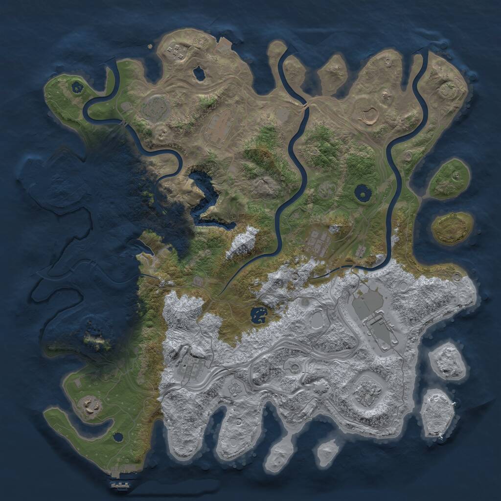 Rust Map: Procedural Map, Size: 4350, Seed: 11072024, 16 Monuments