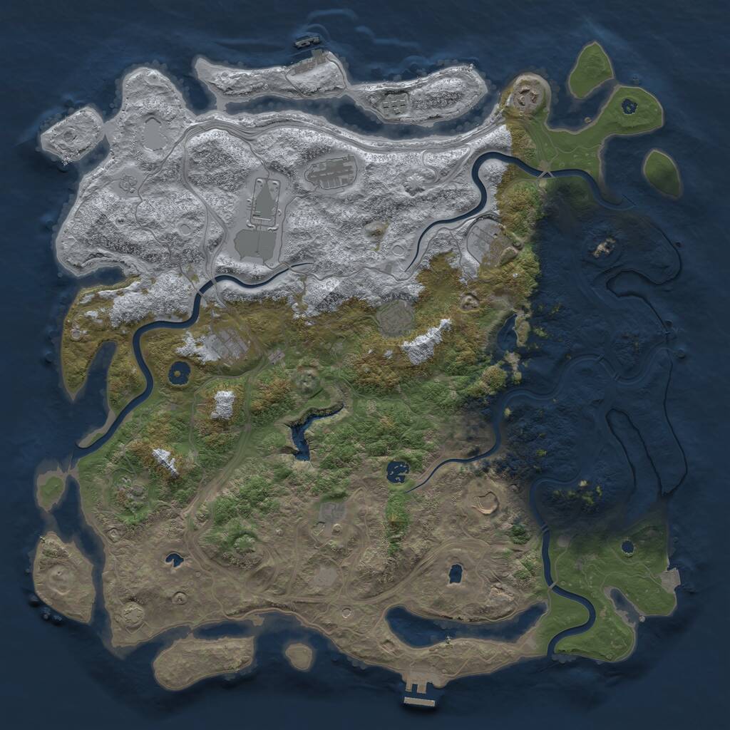 Rust Map: Procedural Map, Size: 4800, Seed: 439876134, 17 Monuments