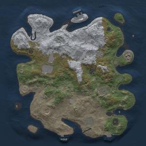 Thumbnail Rust Map: Procedural Map, Size: 3500, Seed: 134413250, 16 Monuments