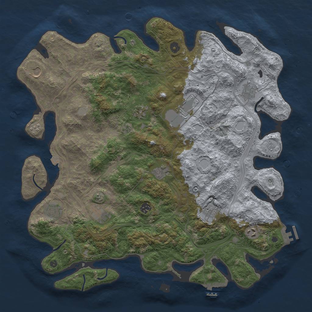 Rust Map: Procedural Map, Size: 4500, Seed: 524629322, 19 Monuments