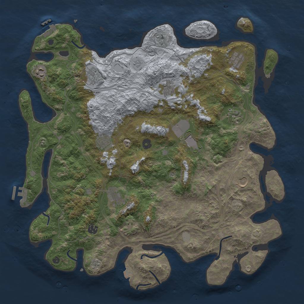 Rust Map: Procedural Map, Size: 4500, Seed: 975736822, 19 Monuments