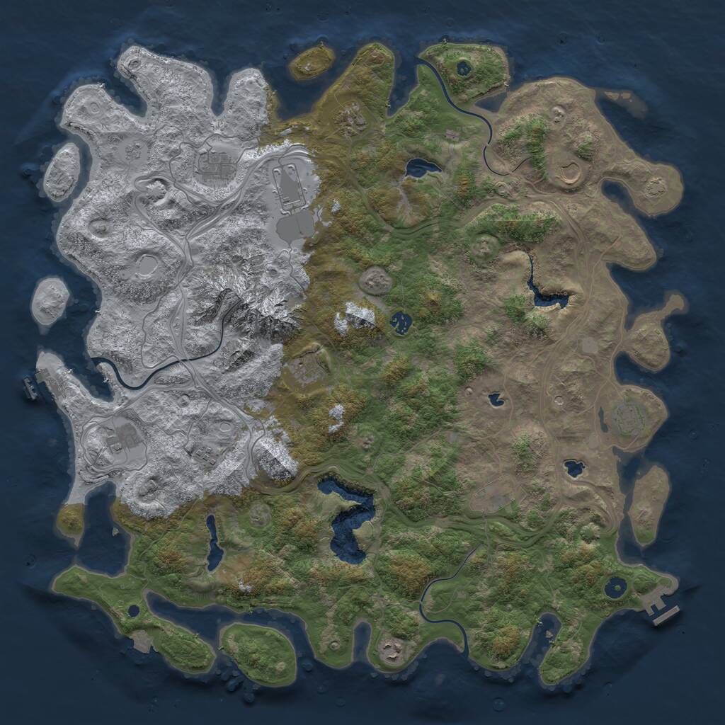 Rust Map: Procedural Map, Size: 5050, Seed: 6050, 17 Monuments