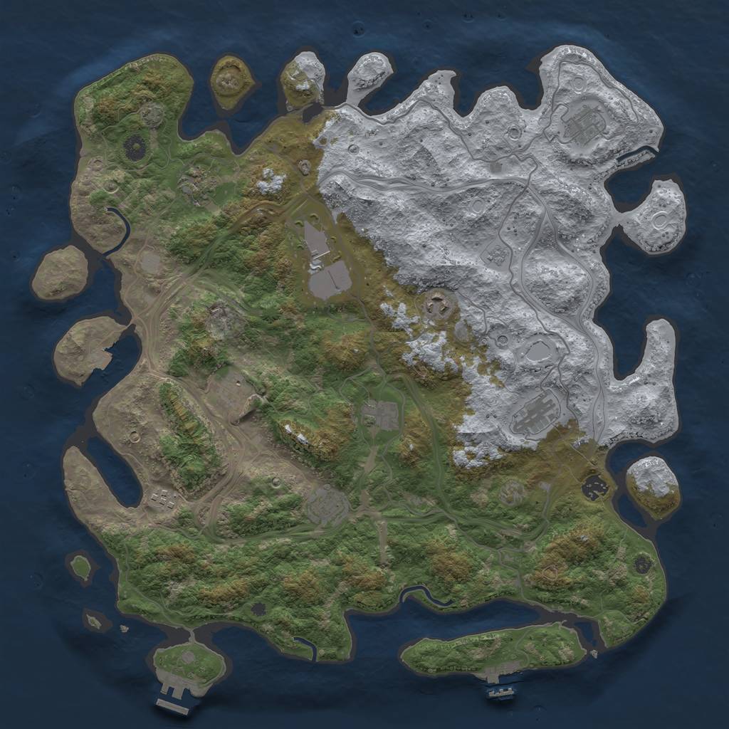 Rust Map: Procedural Map, Size: 4500, Seed: 3217, 18 Monuments