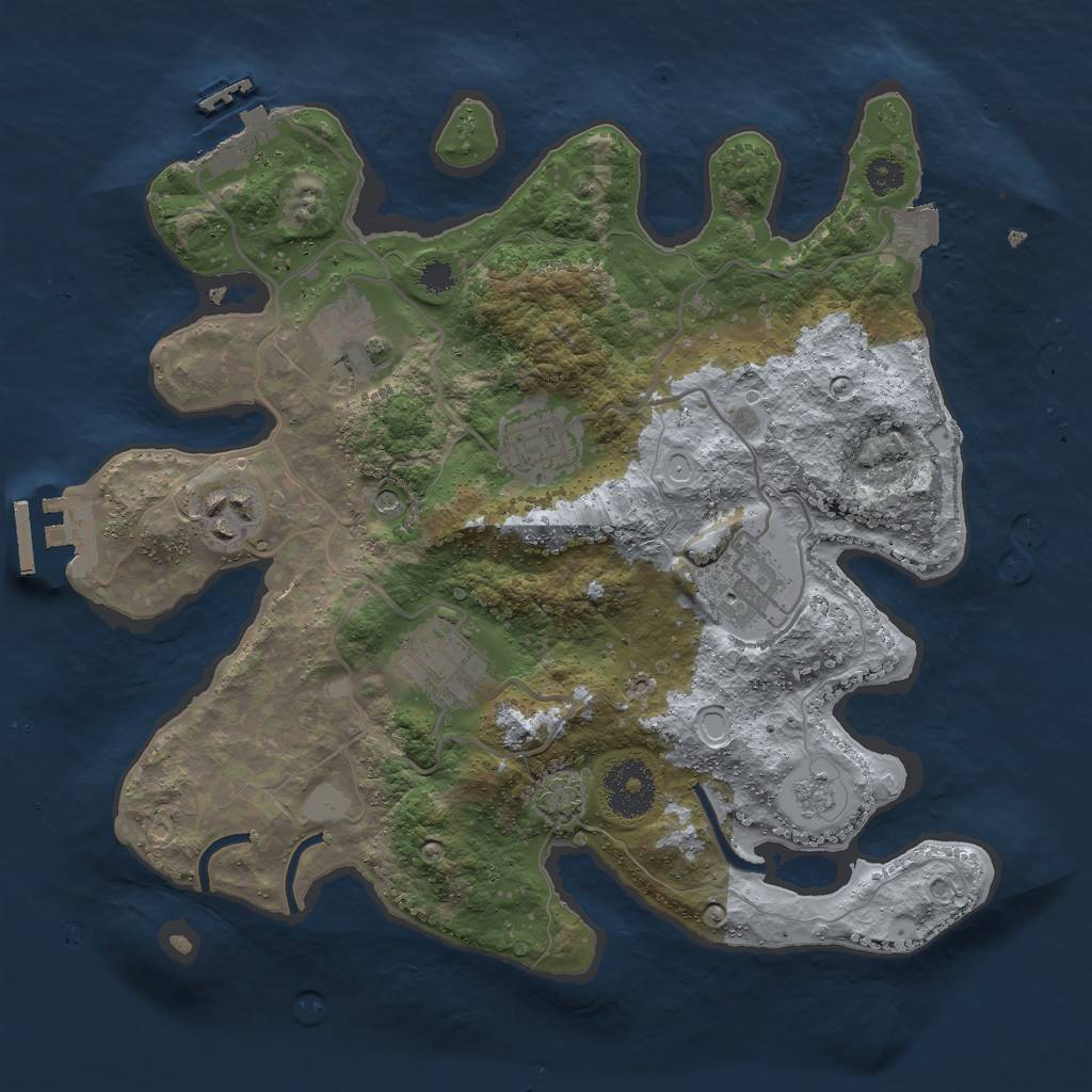 Rust Map: Procedural Map, Size: 3000, Seed: 16172, 13 Monuments