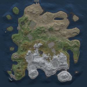 Thumbnail Rust Map: Procedural Map, Size: 3500, Seed: 2129702356, 17 Monuments