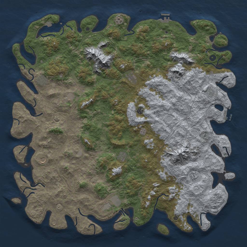 Rust Map: Procedural Map, Size: 6000, Seed: 2357, 19 Monuments