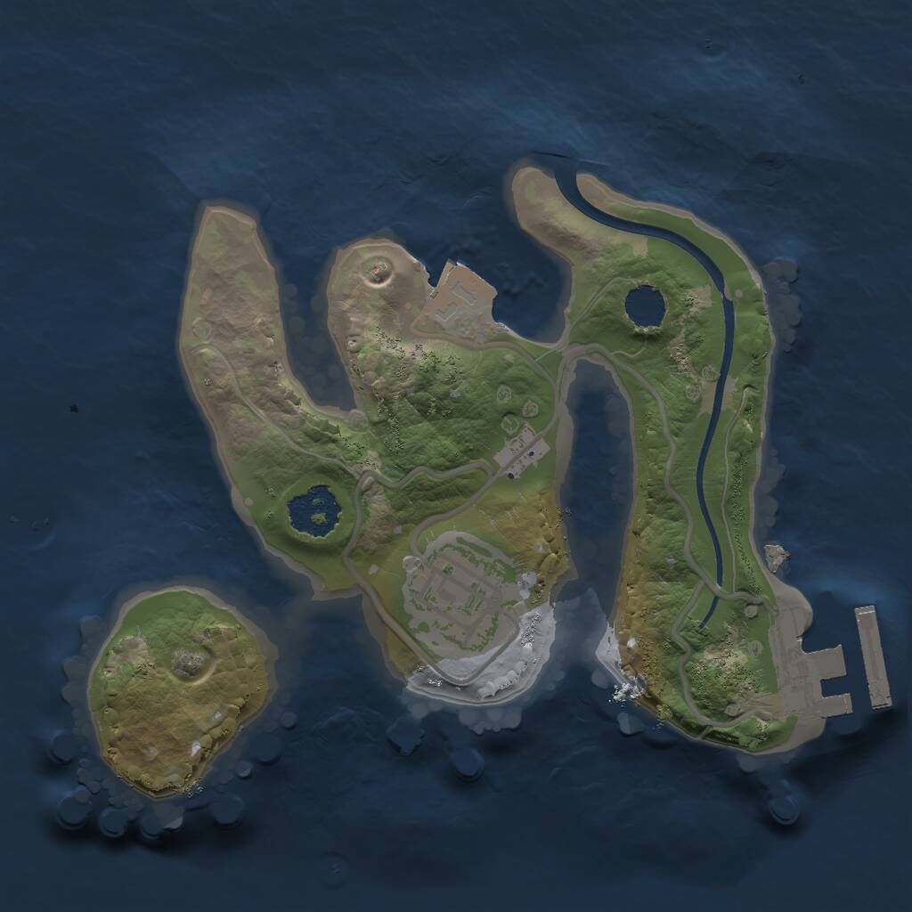 Rust Map: Procedural Map, Size: 1800, Seed: 1150720115, 3 Monuments