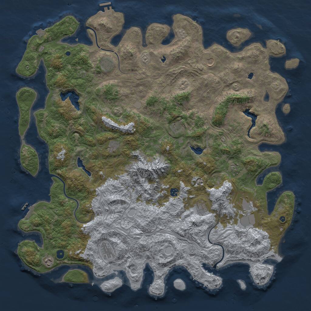 Rust Map: Procedural Map, Size: 5500, Seed: 27568752, 17 Monuments