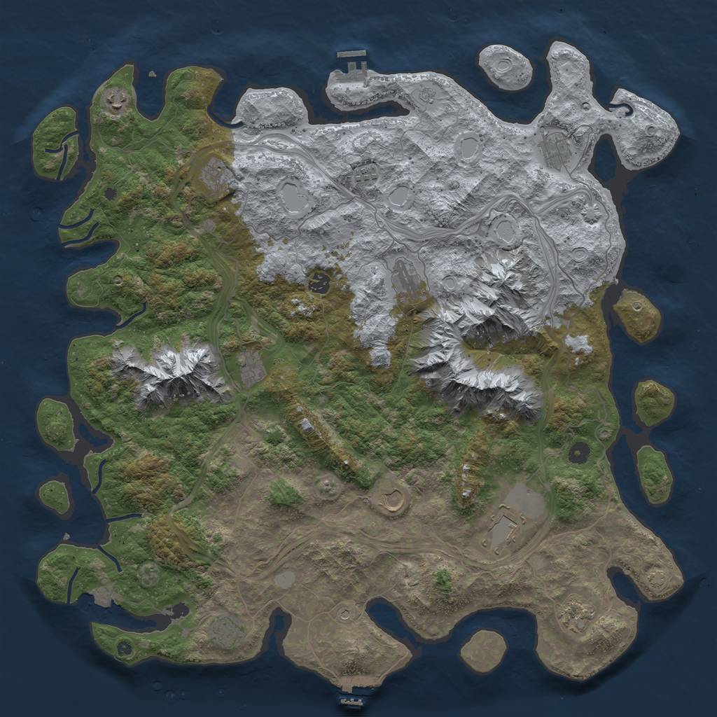 Rust Map: Procedural Map, Size: 5000, Seed: 1827364522, 19 Monuments