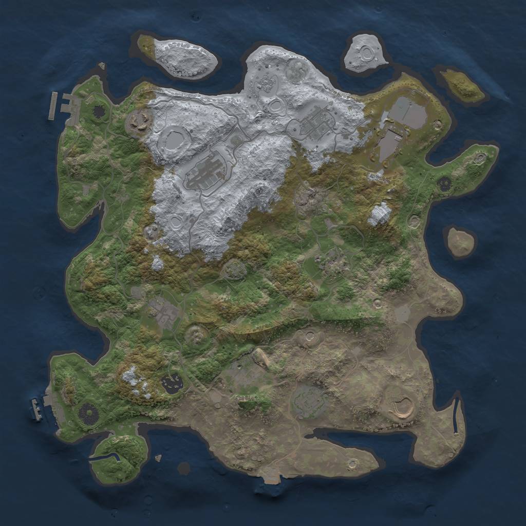 Rust Map: Procedural Map, Size: 3750, Seed: 12564, 18 Monuments