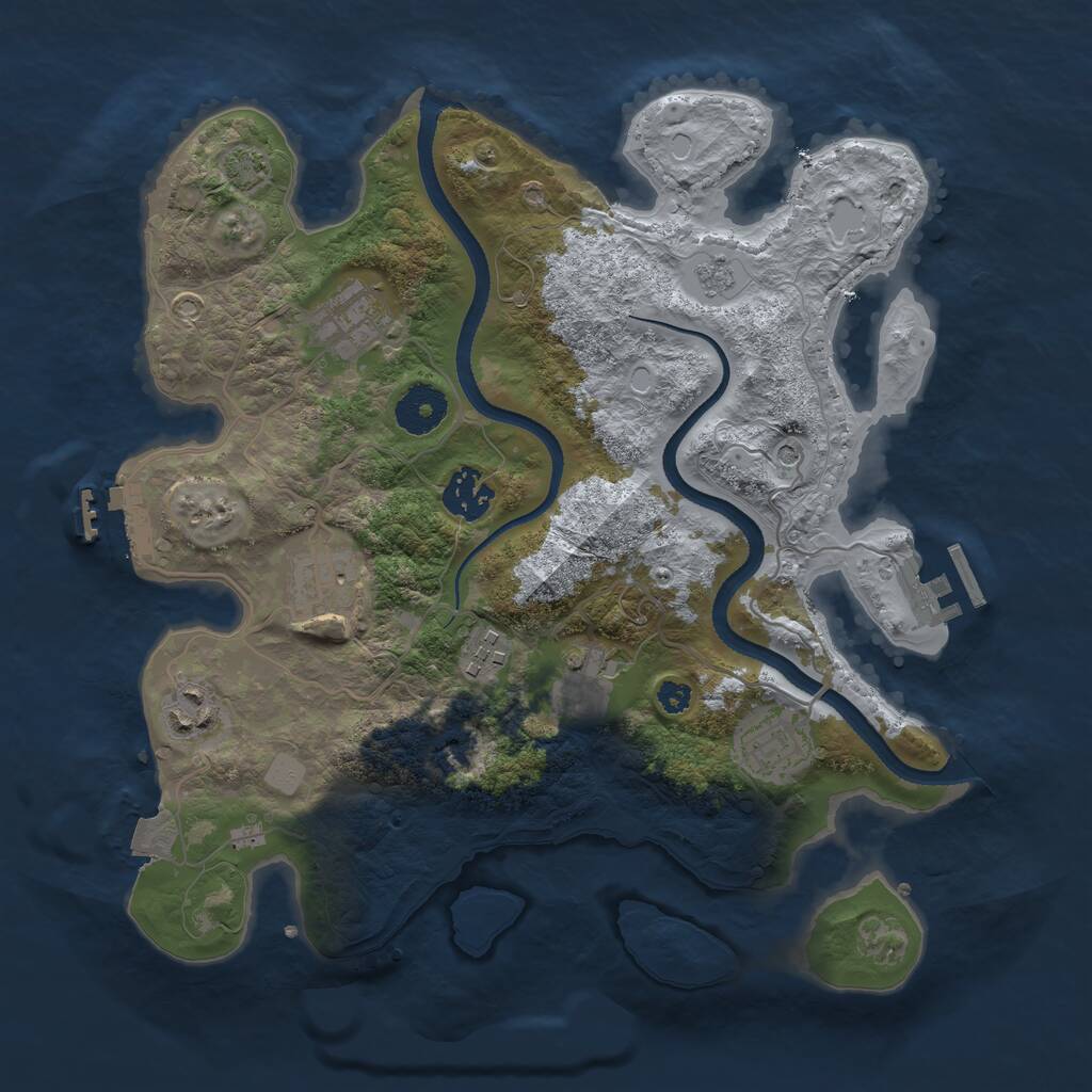 Rust Map: Procedural Map, Size: 3300, Seed: 400557546, 13 Monuments