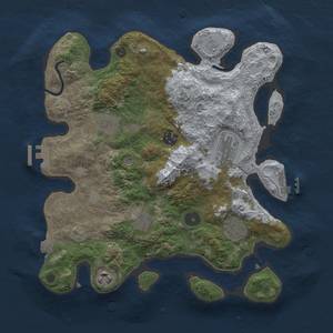 Thumbnail Rust Map: Procedural Map, Size: 3300, Seed: 400557546, 14 Monuments