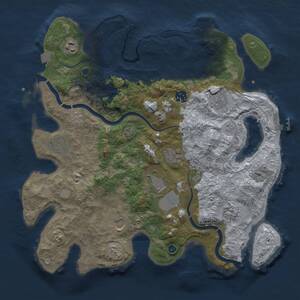 Thumbnail Rust Map: Procedural Map, Size: 3750, Seed: 12719337, 15 Monuments
