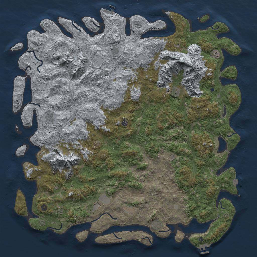 Rust Map: Procedural Map, Size: 6000, Seed: 199829918, 19 Monuments
